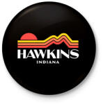 printfashion Hawkins Indiana Retro - Kitűző, hűtőmágnes - Fekete (7691944)