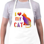 printfashion I love my cat - Szeretem a macskámat - Kötény - Fehér (10484125)