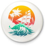 printfashion Kalózhajó a napnyugtában - Kitűző, hűtőmágnes - Fehér (3073558)