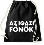 printfashion Az igazi főnök - Sportzsák, Tornazsák - Fekete (2157934)