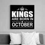 printfashion Kings are born in October - Vászonkép - Fekete (6643635)