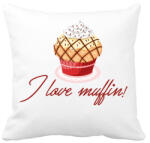 printfashion I love muffin - Párnahuzat, Díszpárnahuzat - Fehér (261445)