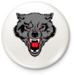 printfashion Wolf - Kitűző, hűtőmágnes - Fehér (3087934)