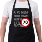 printfashion 70 éves Szürke. - Kötény - Fekete (16113302)