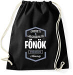 printfashion Főnök prémium minőség - Sportzsák, Tornazsák - Fekete (1441103)