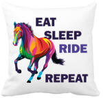 printfashion Eat sleep RIDE repeat - Párnahuzat, Díszpárnahuzat - Fehér (6325042)