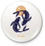 printfashion Halak minta - Kitűző, hűtőmágnes - Fehér (6273764)