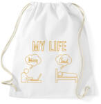 printfashion My life - Munkamániás - Sportzsák, Tornazsák - Fehér (7447036)