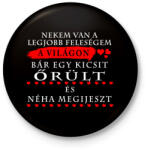 printfashion A legjobb feleségnek a világon - Kitűző, hűtőmágnes - Fekete (3102984)