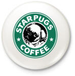 printfashion STARPUGS COFFEE - Kitűző, hűtőmágnes - Fehér (3075182)
