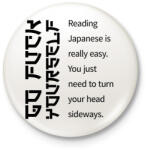 printfashion Reading Japanese is really easy - Kitűző, hűtőmágnes - Fehér (7043082)