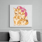 printfashion Corgi kutyák - Vászonkép - Fehér (9445296)
