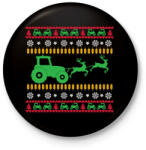 printfashion Traktoros karácsony - Kitűző, hűtőmágnes - Fekete (11358420)