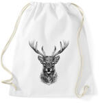 printfashion szarvas portré - Sportzsák, Tornazsák - Fehér (5682505)