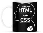 printfashion I know HTML and CSS - Bögre - Fekete (7242312)