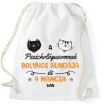 printfashion Cica pszichológus - Sportzsák, Tornazsák - Fehér (11632086)