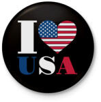 printfashion Szeretem az USA-t - Kitűző, hűtőmágnes - Fekete (4652598)