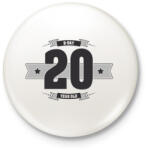 printfashion b-day-20-dark-lightgrey - Kitűző, hűtőmágnes - Fehér (3076371)