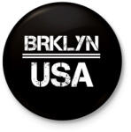 printfashion Usa brooklyn - Kitűző, hűtőmágnes - Fekete (4380273)