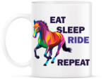 printfashion Eat sleep RIDE repeat - Bögre - Fehér (6325030)