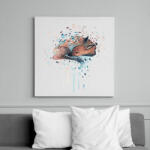 printfashion Watercolor painted Deer - Vászonkép - Fehér (6625493)