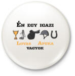 printfashion Igazi lovas apuka - Kitűző, hűtőmágnes - Fehér (6323502)