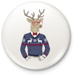 printfashion Christmas Deer - Kitűző, hűtőmágnes - Fehér (3079115)