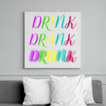 printfashion DRINK-DRANK-DRUNK - Vászonkép - Fehér (6621510)