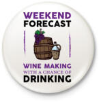 printfashion Wine making - Kitűző, hűtőmágnes - Fehér (7303428)