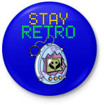 printfashion Stay retro Tamagochi - Kitűző, hűtőmágnes - Királykék (11447664)