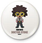printfashion Doctor Stone - Fortnite Season 7 - Kitűző, hűtőmágnes - Fehér (5356584)