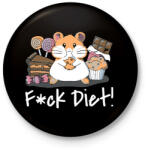 printfashion Fck Diet! - Kitűző, hűtőmágnes - Fekete (3097234)