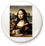 printfashion Kávés Mona Lisa - Kitűző, hűtőmágnes - Fehér (15976363)