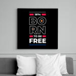 printfashion 1974 born to be free - Vászonkép - Fekete (14347618)