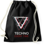 printfashion Techno - Every time - Sportzsák, Tornazsák - Fekete (6580329)