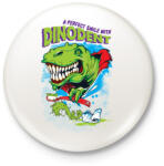 printfashion Dínófog - Kitűző, hűtőmágnes - Fehér (3074380)
