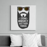 printfashion Whiskey-t iszok és tudok dolgokat - Vászonkép - Fehér (6635170)