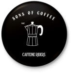 printfashion SONSOFCOFFEE - Kitűző, hűtőmágnes - Fekete (11438299)