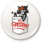 printfashion Mosómedve a zsebben - Kitűző, hűtőmágnes - Fehér (4196180)