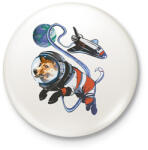 printfashion Űrhajós corgi - Kitűző, hűtőmágnes - Fehér (10139128)