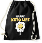 printfashion HAPPY KETO LIFE - Sportzsák, Tornazsák - Fekete (10460685)