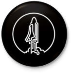 printfashion Űrhajó - Kitűző, hűtőmágnes - Fekete (16755233)