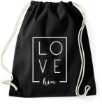 printfashion LOVE him páros 2 - Sportzsák, Tornazsák - Fekete (6075611)