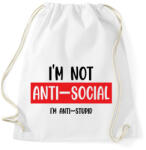 printfashion I'm not anti-social (black) - Sportzsák, Tornazsák - Fehér (7030627)