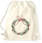printfashion Karácsonyi koszorú piros masnival - Sportzsák, Tornazsák - Natúr (5774330)