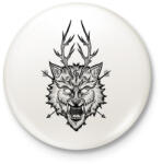 printfashion Demon Wolf - Kitűző, hűtőmágnes - Fehér (3081893)