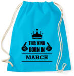 printfashion Ez a király márciusban született - Sportzsák, Tornazsák - Surf blue (1382751)