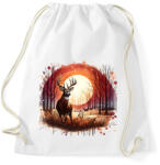 printfashion Szarvas - erdei naplemente - ajándék vadászoknak - Sportzsák, Tornazsák - Fehér (15377588)