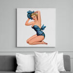 printfashion Pin up lány - Vászonkép - Fehér (6637417)