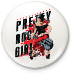 printfashion Rocker lány - Kitűző, hűtőmágnes - Fehér (3073823)